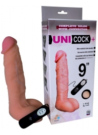 Фаллическая насадка Харнесс UNICOCK 9  с вибрацией - 24 см. - LOVETOY (А-Полимер) - купить с доставкой в Оренбурге