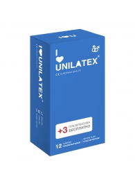 Классические презервативы Unilatex Natural Plain - 12 шт. + 3 шт. в подарок - Unilatex - купить с доставкой в Оренбурге