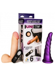 Вибрострапон с двумя насадками UniStrap - 18 и 18 см. - LOVETOY (А-Полимер) - купить с доставкой в Оренбурге