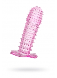 Гелевая розовая насадка с шипами - 12 см. - Toyfa Basic - в Оренбурге купить с доставкой