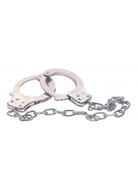 Наручники из металла с длинной цепочкой CHROME HANDCUFFS METAL HANDCUFFS W. KEY - NMC - купить с доставкой в Оренбурге