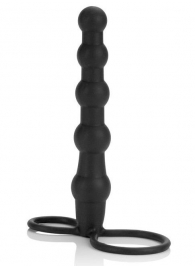 Насадка на пенис для двойного проникновения Silicone Beaded Double Rider - 14 см. - California Exotic Novelties - в Оренбурге купить с доставкой