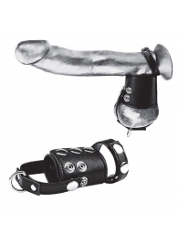 Кольцо на член и мошонку Cock Ring With 2  Ball Stretcher And Optional Weight Ring - BlueLine - в Оренбурге купить с доставкой