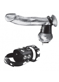 Утяжка на пенис и мошонку Cock Ring With 1.5  Ball Stretcher And Optional Weight Ring - BlueLine - купить с доставкой в Оренбурге