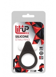 Чёрное эрекционное кольцо LIT-UP SILICONE STIMU RING 1 BLACK - Dream Toys - в Оренбурге купить с доставкой