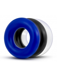 Набор из 3 разноцветных колец Stay Hard Donut Rings - Blush Novelties - в Оренбурге купить с доставкой