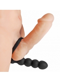 Насадка для двойного проникновения Double Fun Cock Ring with Double Penetration Vibe - XR Brands - в Оренбурге купить с доставкой