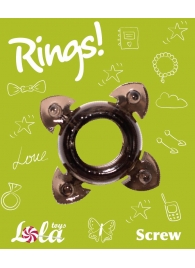 Чёрное эрекционное кольцо Rings Screw - Lola Games - в Оренбурге купить с доставкой