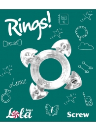 Прозрачное эрекционное кольцо Rings Screw - Lola Games - в Оренбурге купить с доставкой