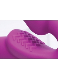 Ярко-розовый безремневой вибрострапон Evoke Vibrating Strapless Silicone Strap-on Dildo - XR Brands - купить с доставкой в Оренбурге