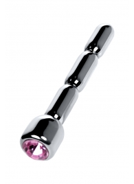 Серебристый уретральный плаг со стразом - 7 см. - ToyFa - купить с доставкой в Оренбурге