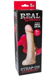 Реалистичная насадка с мошонкой REAL Standard - 18 см. - LOVETOY (А-Полимер) - купить с доставкой в Оренбурге