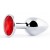 Серебристая анальная пробка с красным стразом - 7,2 см. - Anal Jewelry Plug - купить с доставкой в Оренбурге