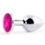 Серебристая анальная пробка с малиновым кристаллом - 7,2 см. - Anal Jewelry Plug - купить с доставкой в Оренбурге