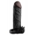 Чёрная вибронасадка с кольцом Vibrating Real Feel 2 Extension - 16 см. - Pipedream - в Оренбурге купить с доставкой