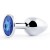 Анальное украшение BUTT PLUG  Small с синим кристаллом - 7 см. - Anal Jewelry Plug - купить с доставкой в Оренбурге