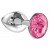 Малая серебристая анальная пробка Diamond Pink Sparkle Small с розовым кристаллом - 7 см. - Lola Games - купить с доставкой в Оренбурге