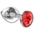 Большая серебристая анальная пробка Diamond Red Sparkle Large с красным кристаллом - 8 см. - Lola Games - купить с доставкой в Оренбурге