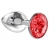 Малая серебристая анальная пробка Diamond Red Sparkle Small с красным кристаллом - 7 см. - Lola Games - купить с доставкой в Оренбурге