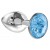 Малая серебристая анальная пробка Diamond Light blue Sparkle Small с голубым кристаллом - 7 см. - Lola Games - купить с доставкой в Оренбурге