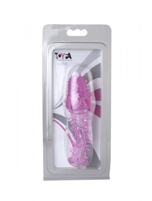 Закрытая насадка розового цвета с шипами и точками - 13,5 см. - Toyfa Basic - в Оренбурге купить с доставкой