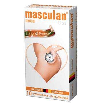 Розовые презервативы Masculan Ultra Long Pleasure с колечками, пупырышками и продлевающим эффектом - 10 шт. - Masculan - купить с доставкой в Оренбурге