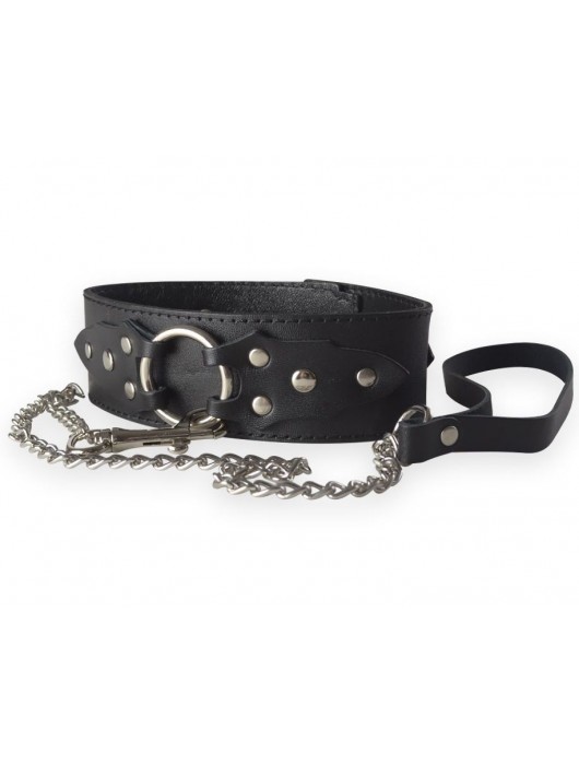Широкий кожаный ошейник в готическом стиле - Sitabella - купить с доставкой в Оренбурге
