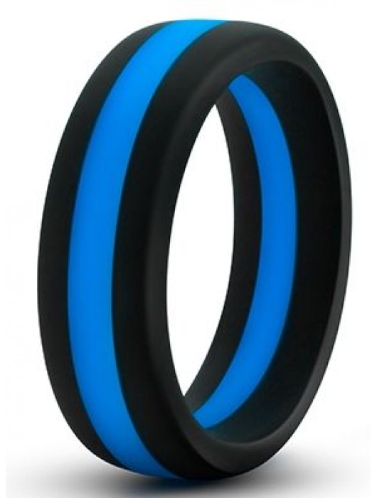 Черно-синее эрекционное кольцо Silicone Go Pro Cock Ring - Blush Novelties - в Оренбурге купить с доставкой