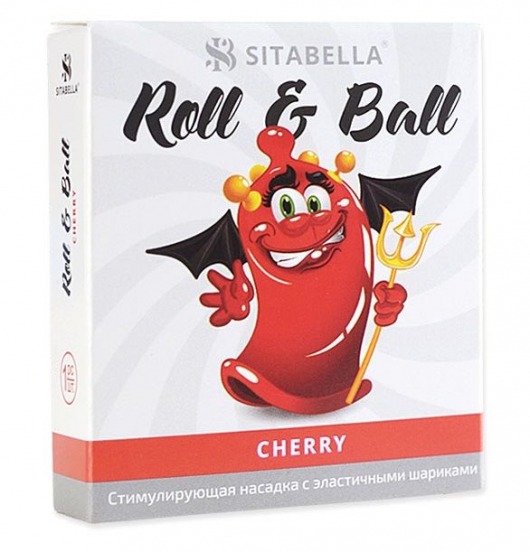 Стимулирующий презерватив-насадка Roll   Ball Cherry - Sitabella - купить с доставкой в Оренбурге