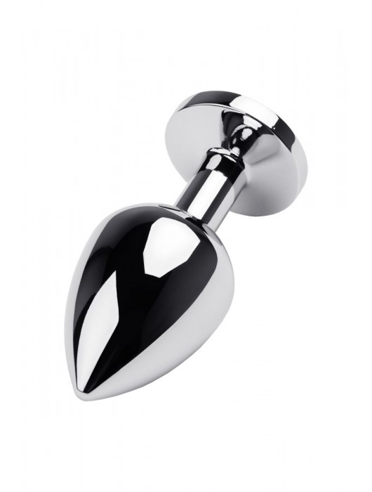 Серебристая коническая анальная пробка с красным кристаллом - 8 см. - ToyFa - купить с доставкой в Оренбурге