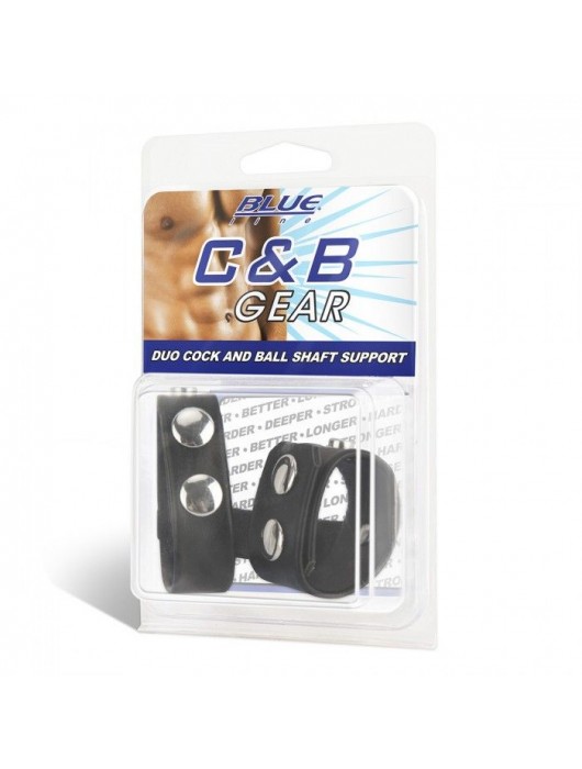 Двойной поддерживаюший ремень для пениса с заклепками - BlueLine - купить с доставкой в Оренбурге