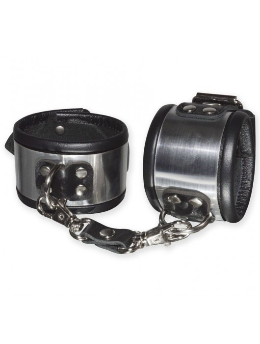 Эффектные серебристо-черные наручники с металлическим блеском - Sitabella - купить с доставкой в Оренбурге