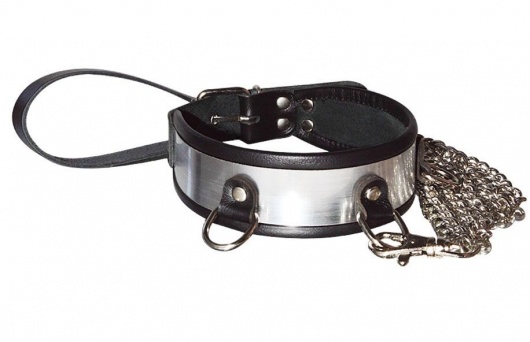 Стильный ошейник с металлическим блеском и поводком - Sitabella - купить с доставкой в Оренбурге
