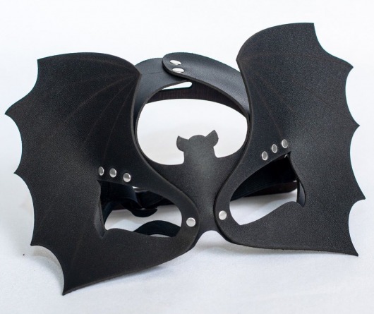 Черная кожаная маска на глаза  Летучая мышь - Sitabella - купить с доставкой в Оренбурге