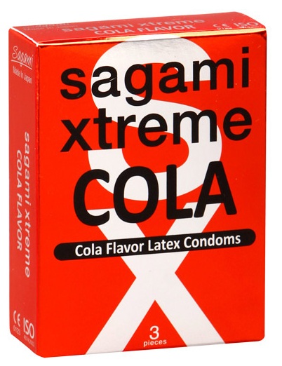 Ароматизированные презервативы Sagami Xtreme COLA - 3 шт. - Sagami - купить с доставкой в Оренбурге