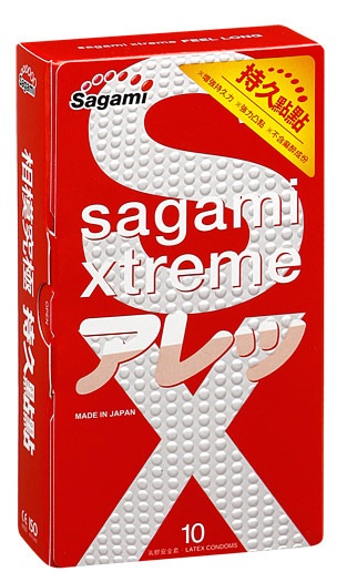 Утолщенные презервативы Sagami Xtreme Feel Long с точками - 10 шт. - Sagami - купить с доставкой в Оренбурге