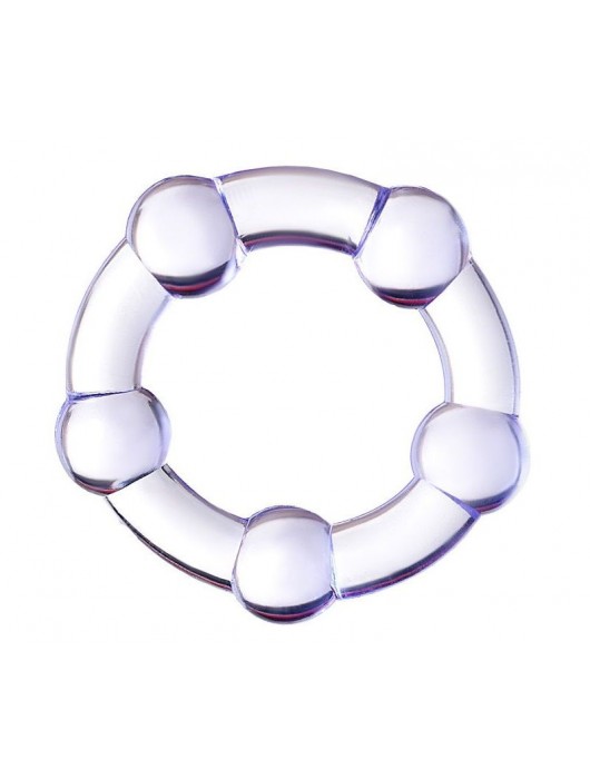 Фиолетовое эрекционное кольцо на пенис с бусинами - Штучки-дрючки - в Оренбурге купить с доставкой