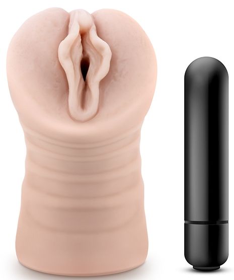 Телесный мастурбатор-вагина с вибропулей Ashley - Blush Novelties - в Оренбурге купить с доставкой