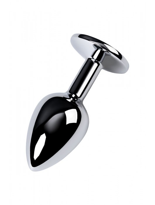 Серебристая конусовидная анальная пробка с фиолетовым кристаллом - 7 см. - ToyFa - купить с доставкой в Оренбурге