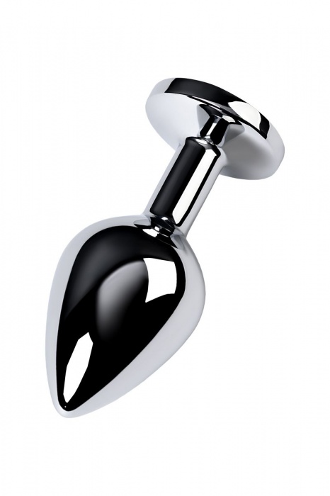 Серебристая конусовидная анальная пробка с голубым кристаллом - 8 см. - ToyFa - купить с доставкой в Оренбурге