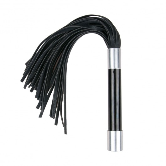 Черная плеть Easytoys Flogger With Metal Grip - 38 см. - Easy toys - купить с доставкой в Оренбурге