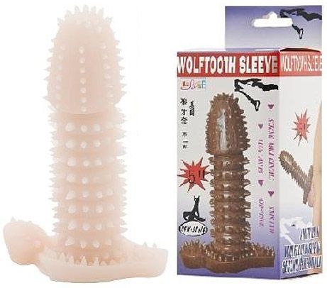 Телесная закрытая насадка на пенис с шипами - 12,5 см. - Baile - в Оренбурге купить с доставкой