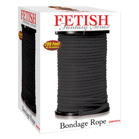 Черная веревка для связывания Bondage Rope - 60,9 м. - Pipedream - купить с доставкой в Оренбурге