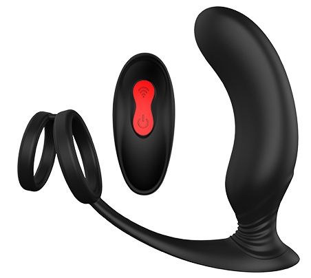 Черный массажер простаты REMOTE P-PLEASER - Dream Toys - в Оренбурге купить с доставкой