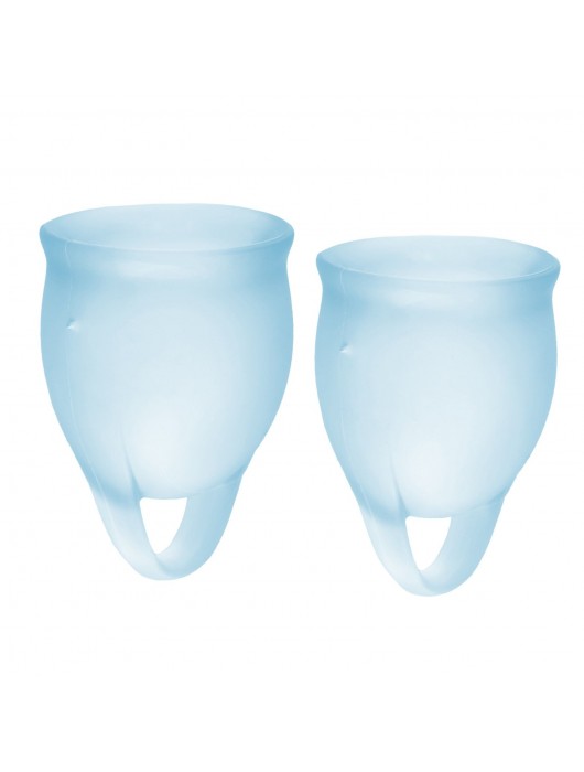 Набор голубых менструальных чаш Feel confident Menstrual Cup - Satisfyer - купить с доставкой в Оренбурге