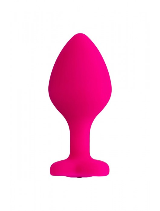 Розовая анальная втулка Diamond Heart с прозрачным кристаллом - 8 см. - ToyFa - купить с доставкой в Оренбурге