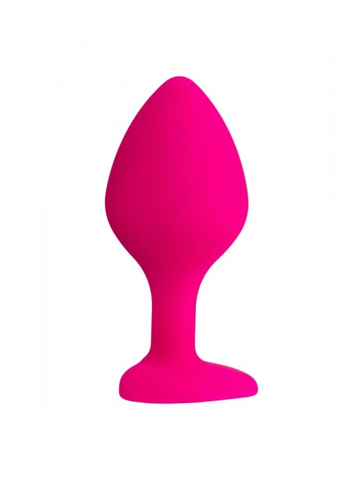 Розовая анальная втулка Diamond Heart с прозрачным кристаллом - 8 см. - ToyFa - купить с доставкой в Оренбурге