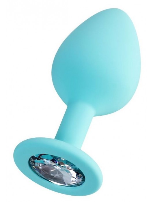 Мятная анальная втулка Brilliant с прозрачным кристаллом - 8 см. - ToyFa - купить с доставкой в Оренбурге