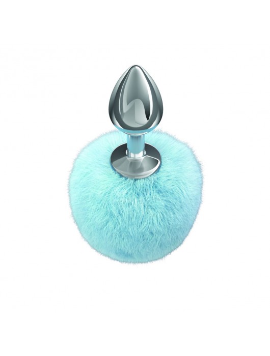Серебристая анальная пробка с голубым пушистым хвостиком Twinkle - Lola Games - купить с доставкой в Оренбурге