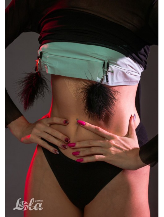 Зажимы на соски с черным пухом Euphoric - Lola Games - купить с доставкой в Оренбурге